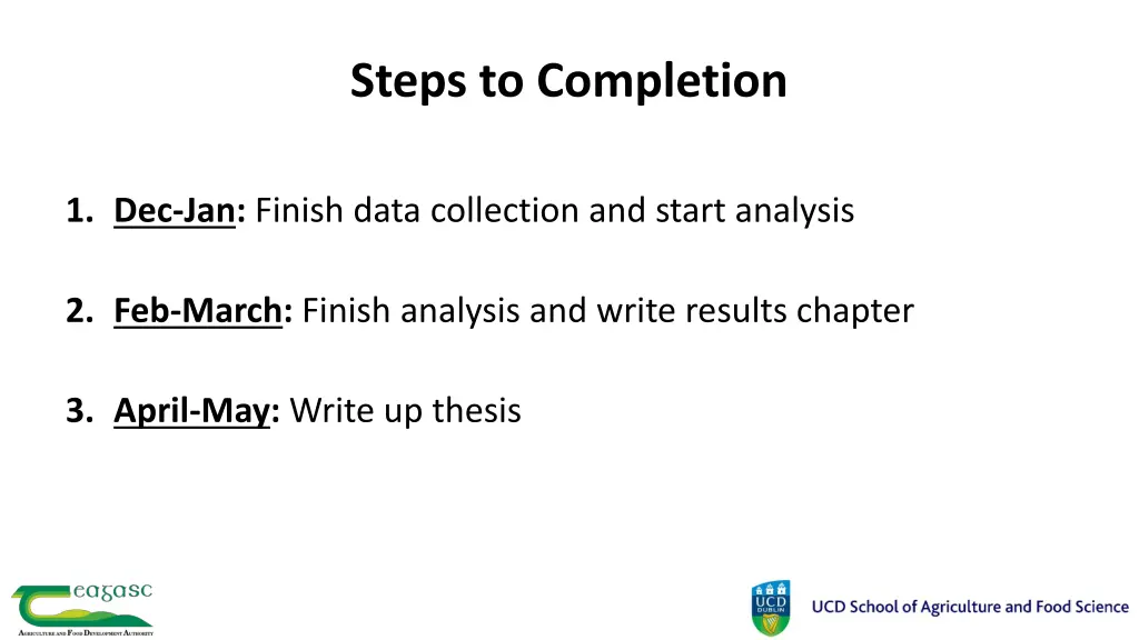 steps to completion