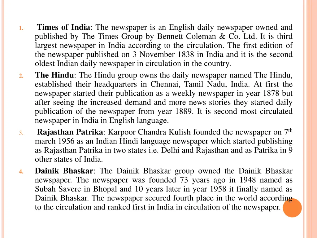 times of india the newspaper is an english daily