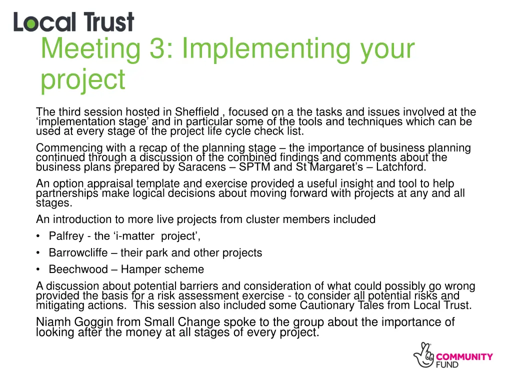 meeting 3 implementing your project