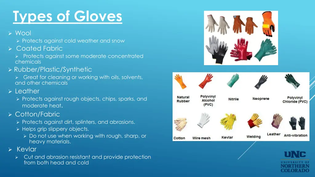 types of gloves