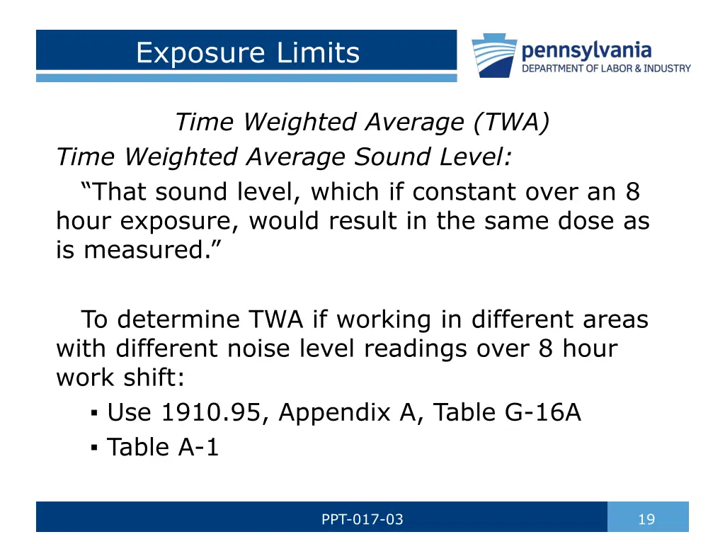 exposure limits