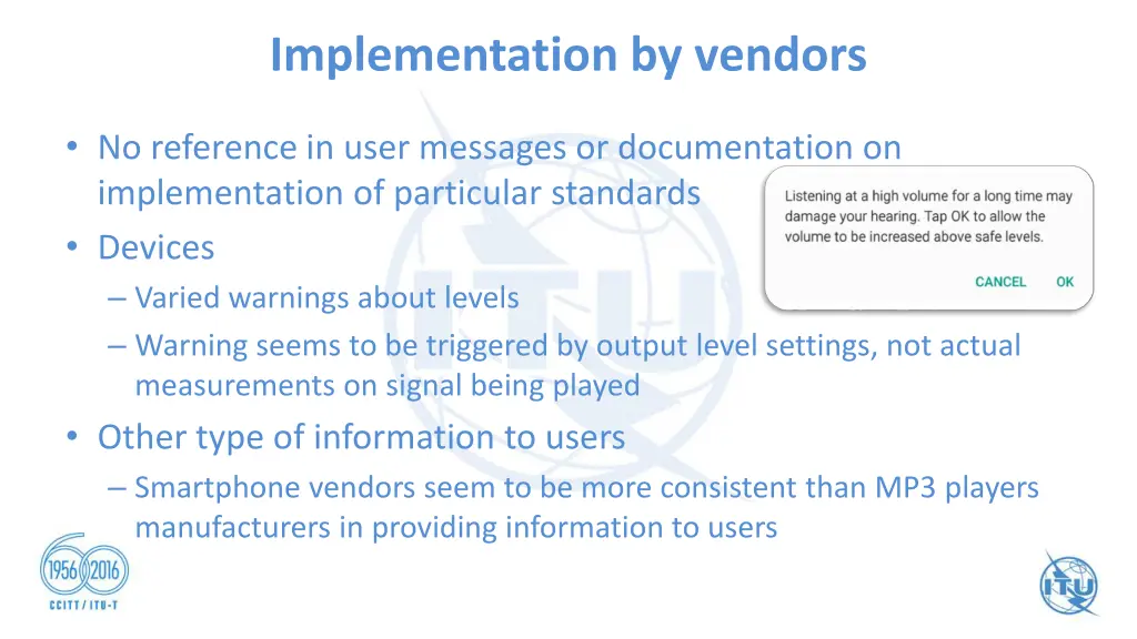 implementation by vendors