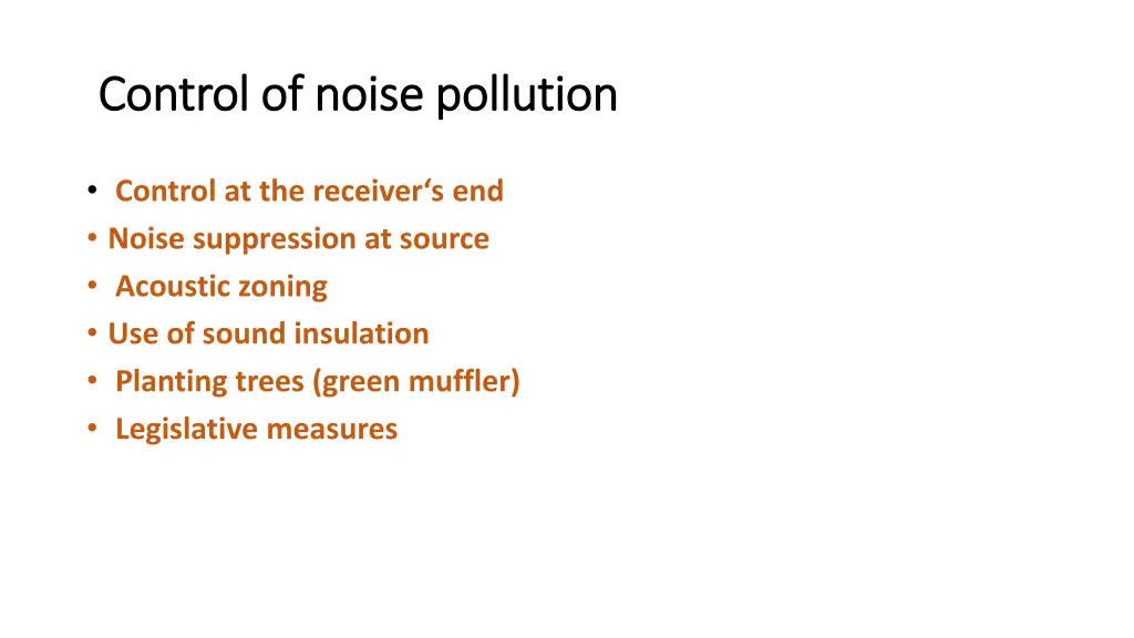 control of noise pollution control of noise