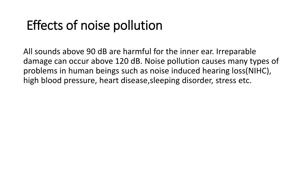 effects of noise pollution effects of noise