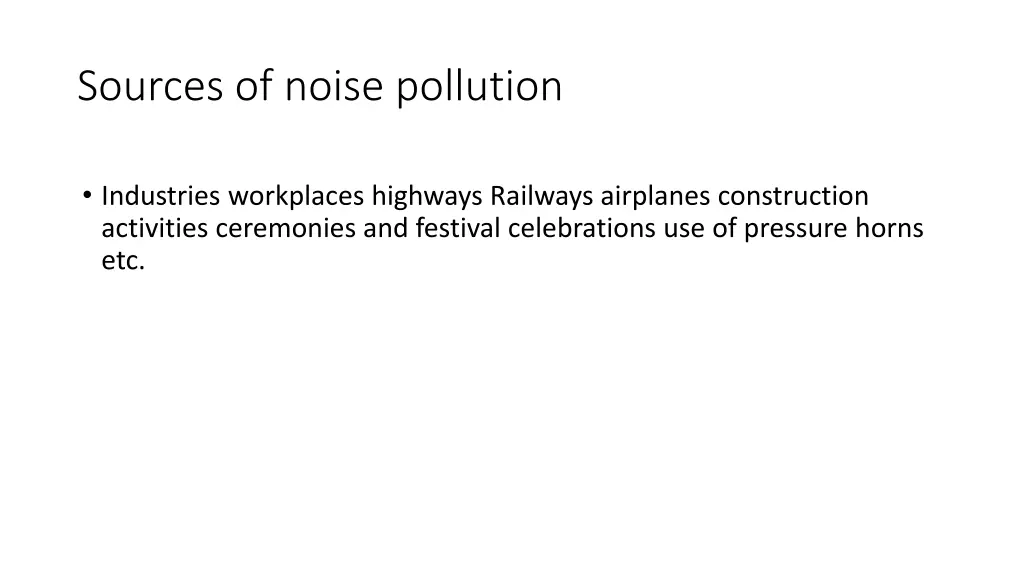 sources of noise pollution