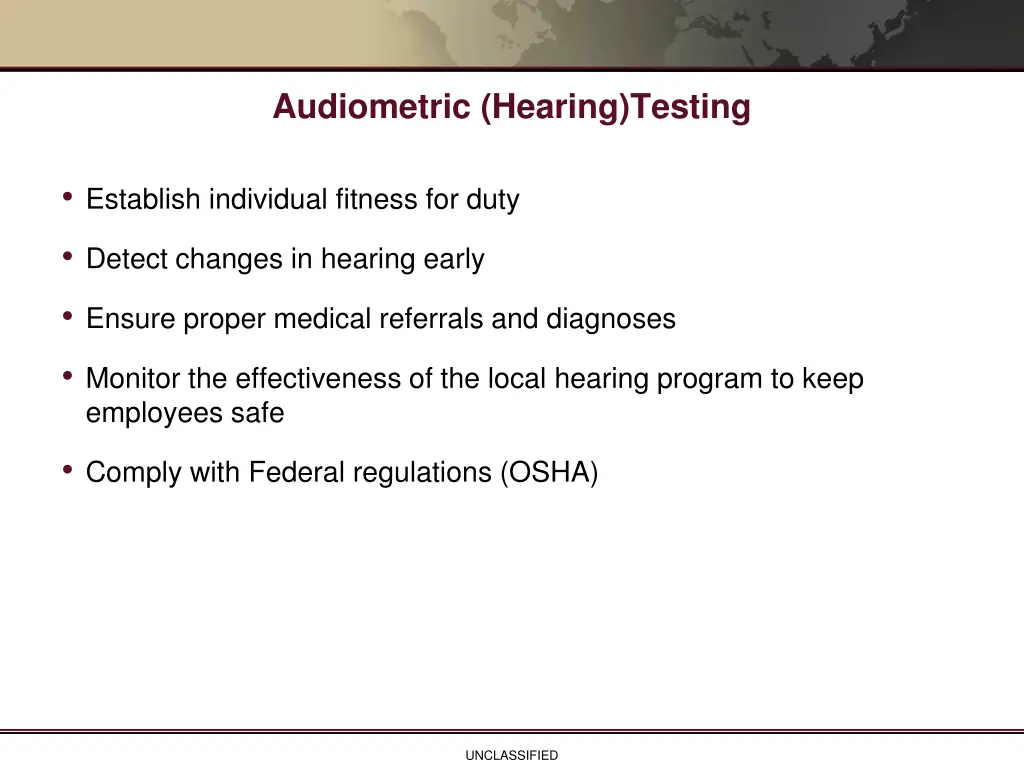 audiometric hearing testing