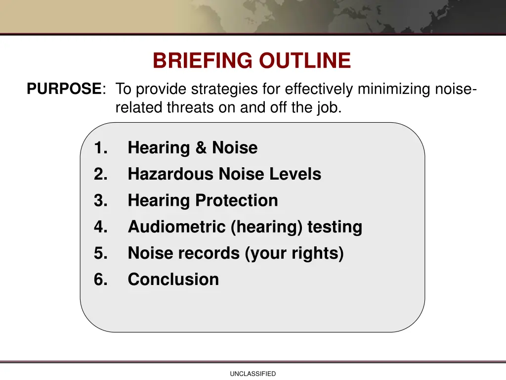 briefing outline