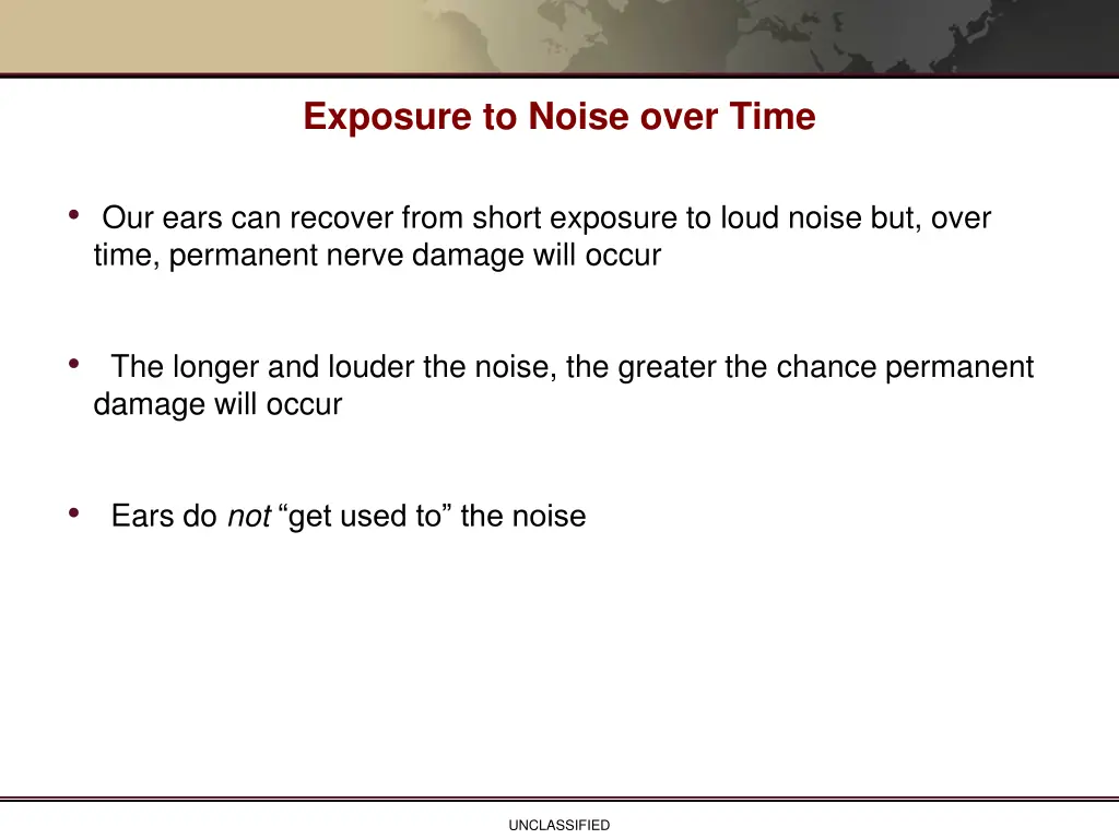 exposure to noise over time