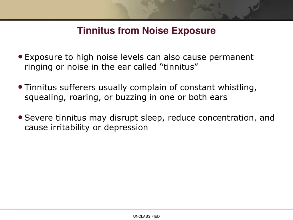 tinnitus from noise exposure