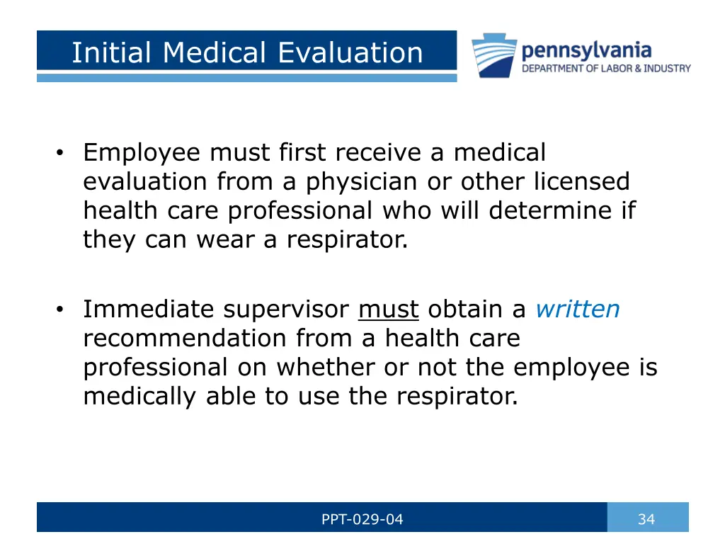 initial medical evaluation