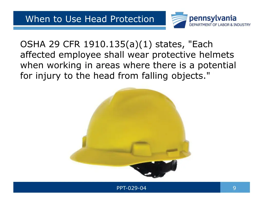 when to use head protection