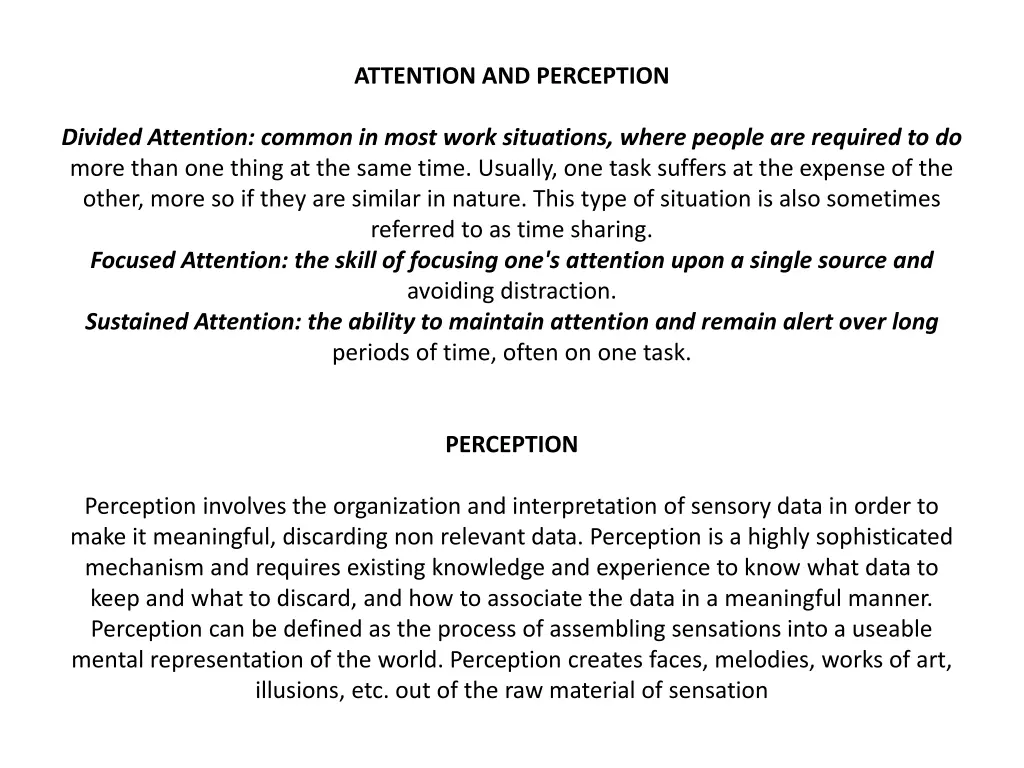 attention and perception 1