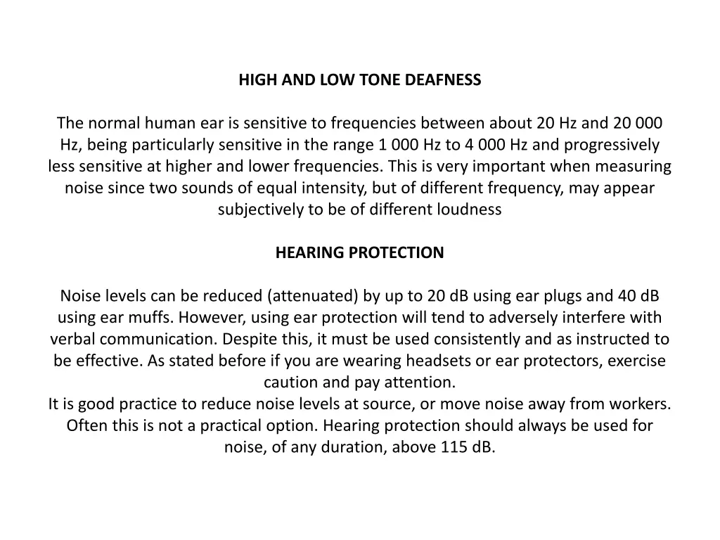 high and low tone deafness