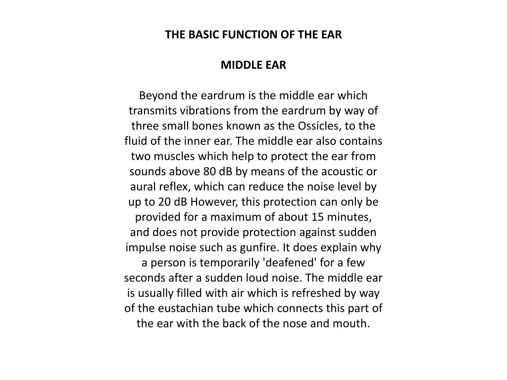 the basic function of the ear 1