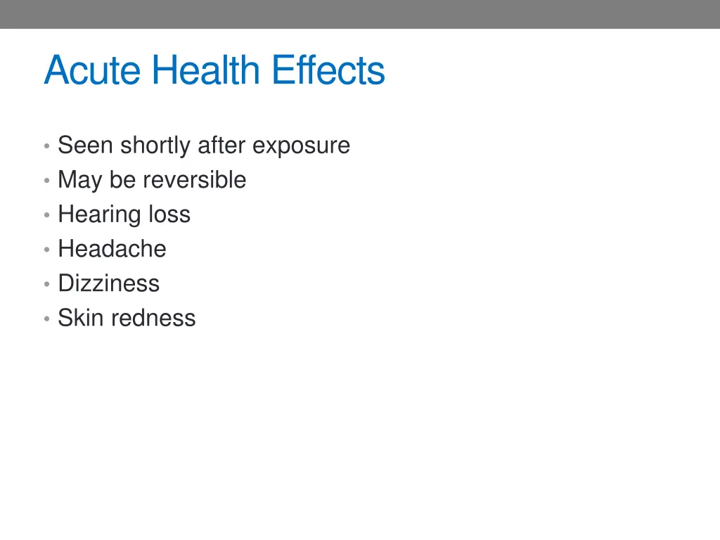 acute health effects