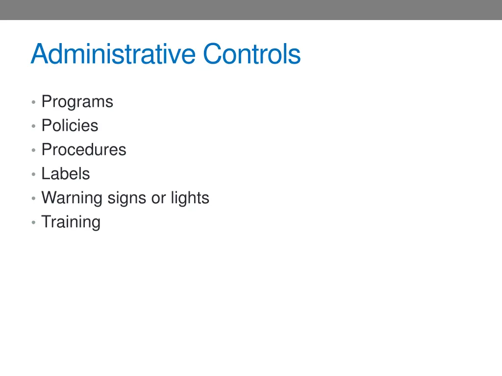 administrative controls