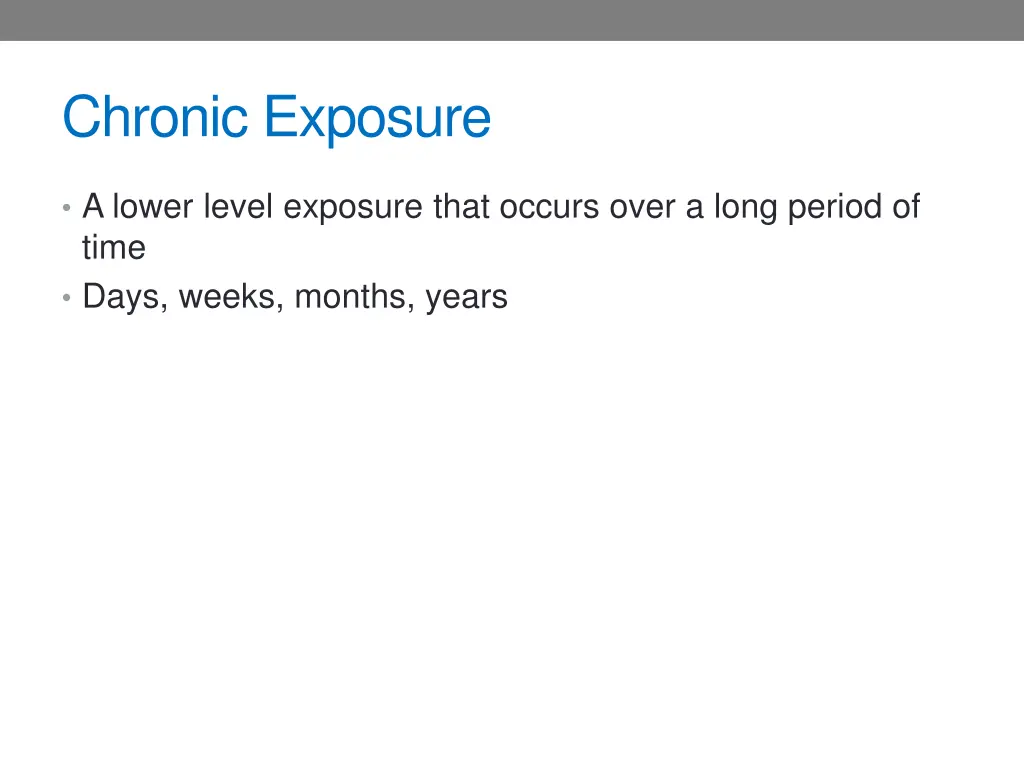 chronic exposure