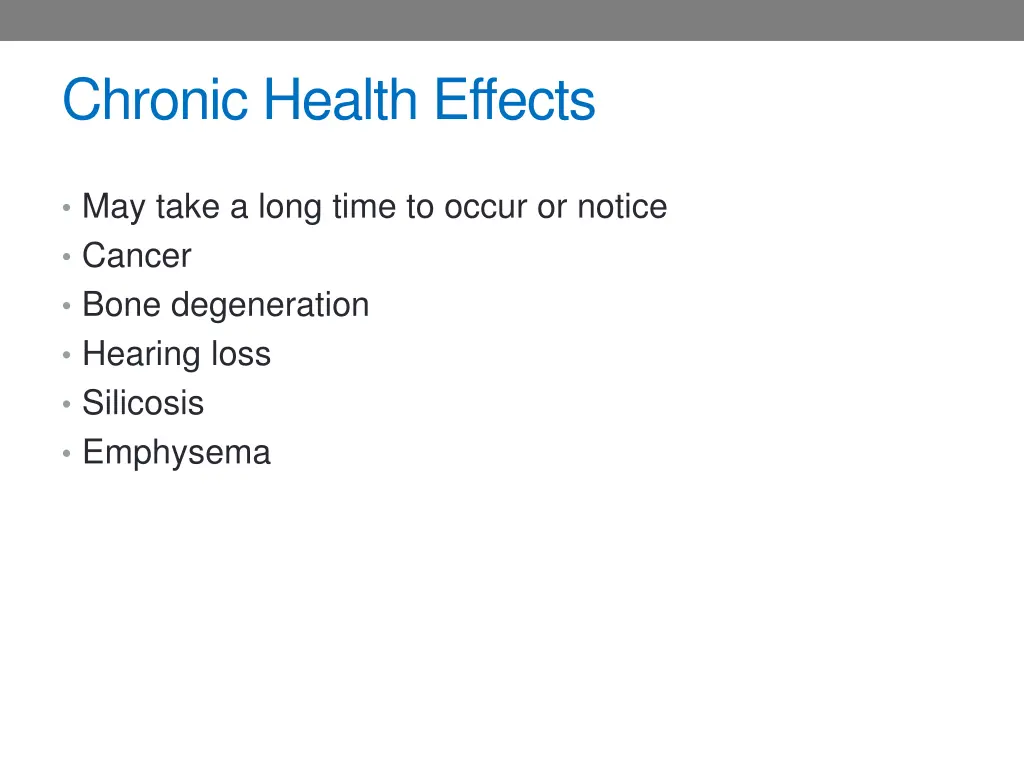 chronic health effects