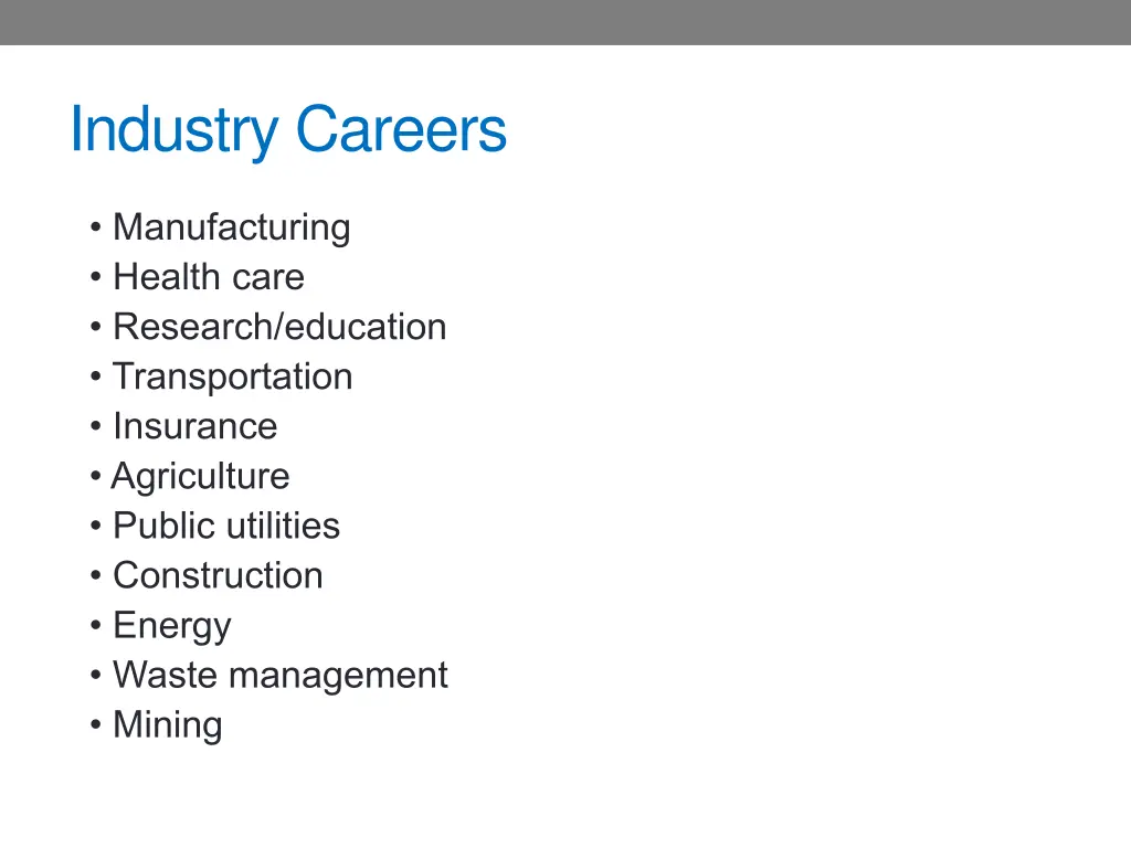 industry careers