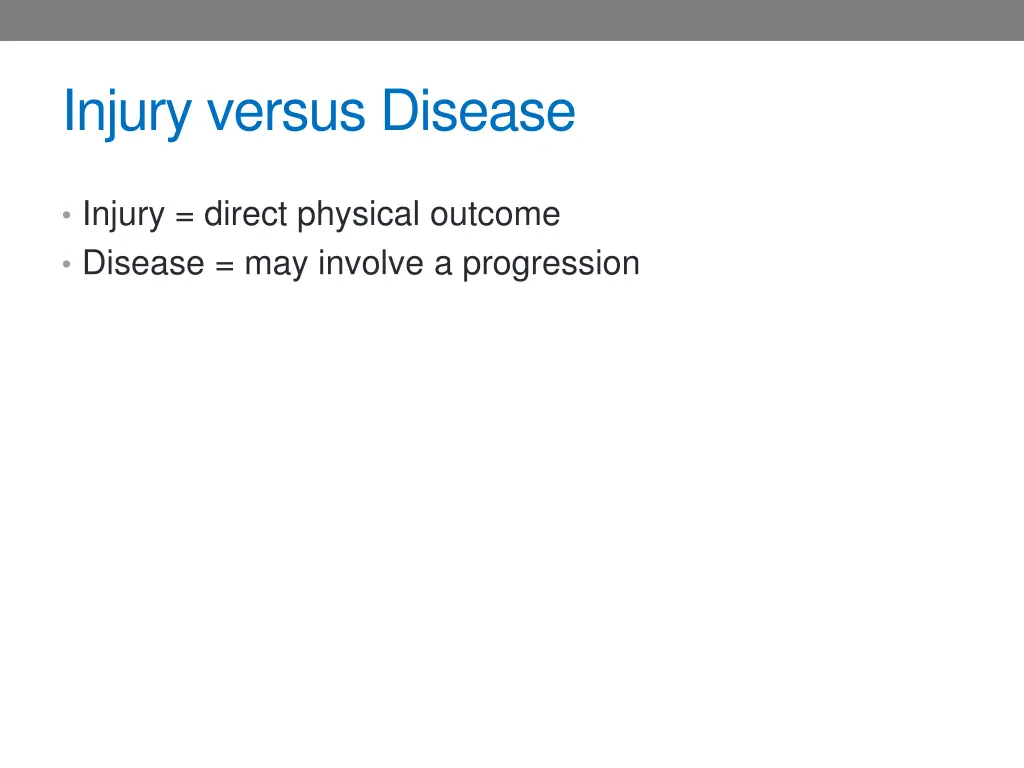 injury versus disease