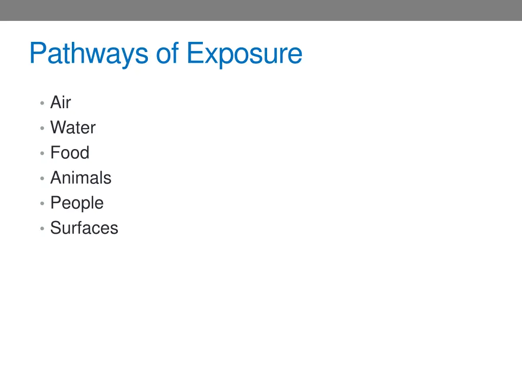 pathways of exposure