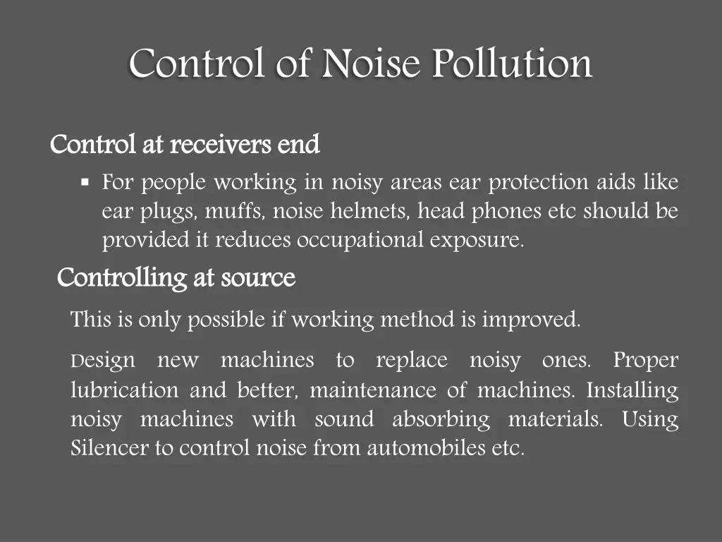 control of noise pollution 1