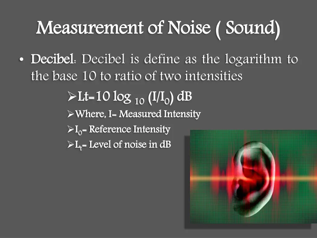 measurement of noise sound decibel the base