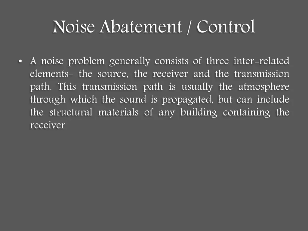 noise abatement control