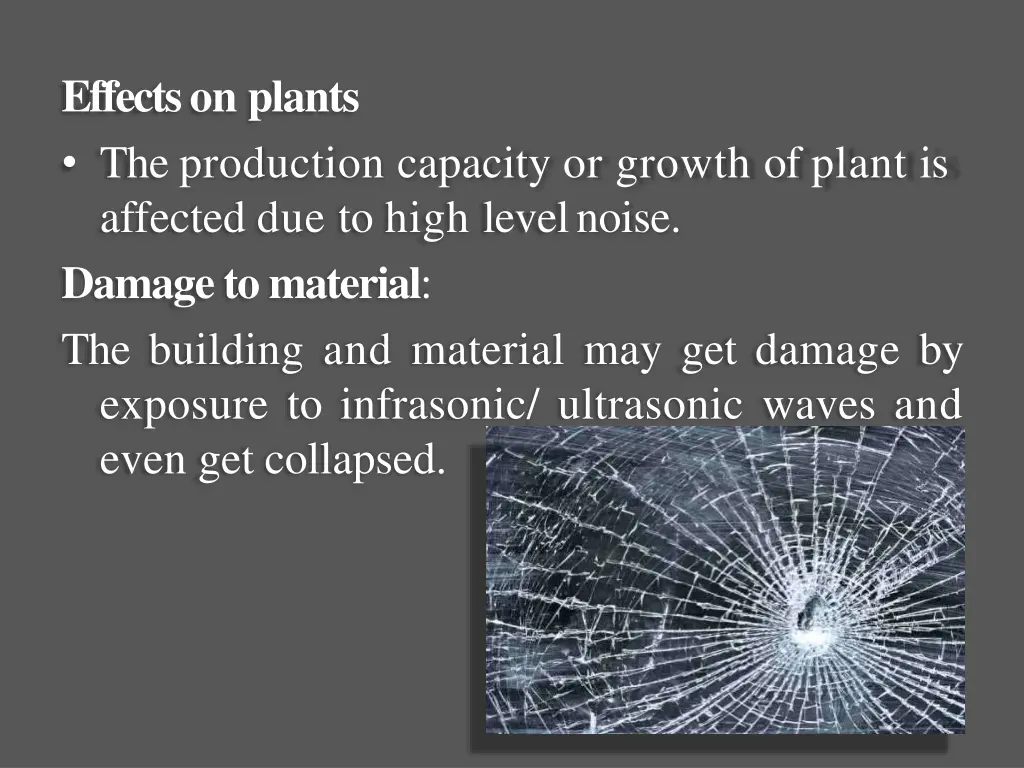 effects on plants the production capacity