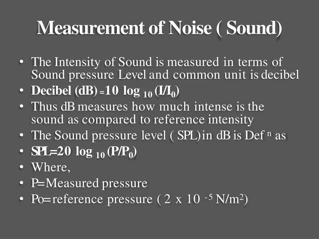 measurement of noise sound