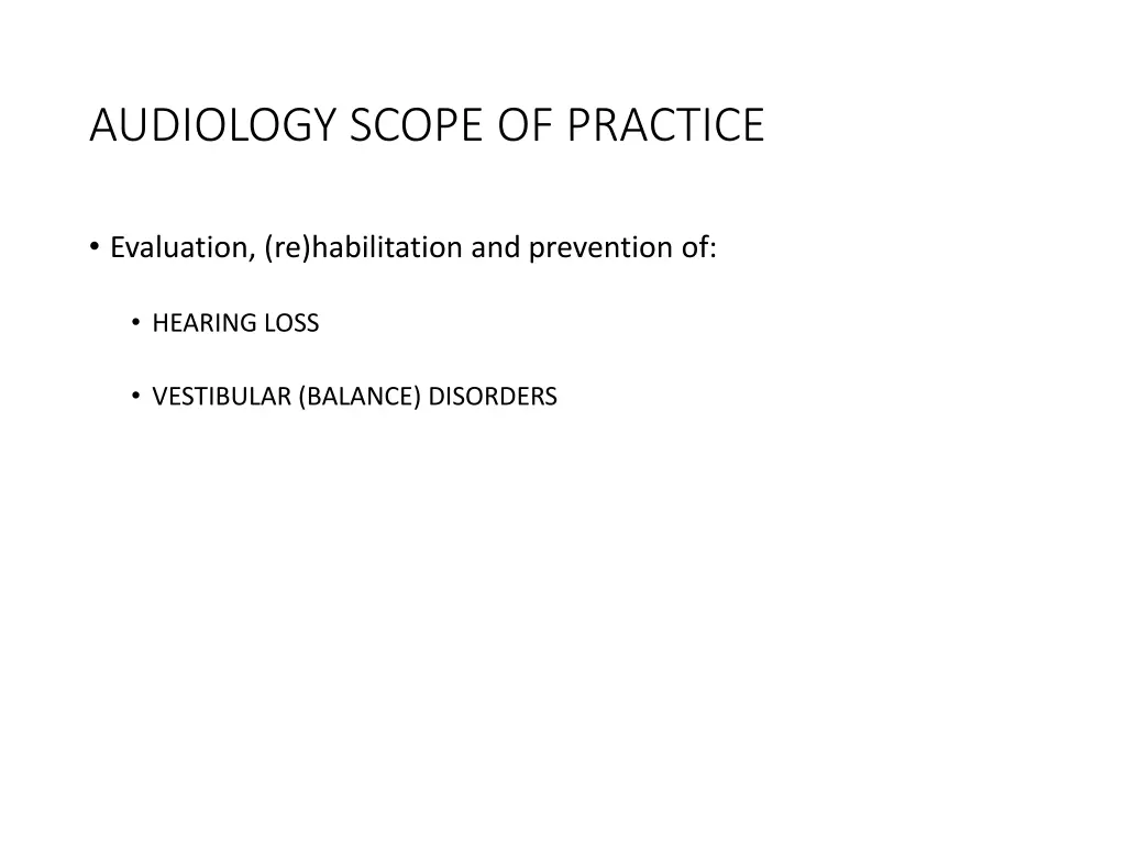 audiology scope of practice