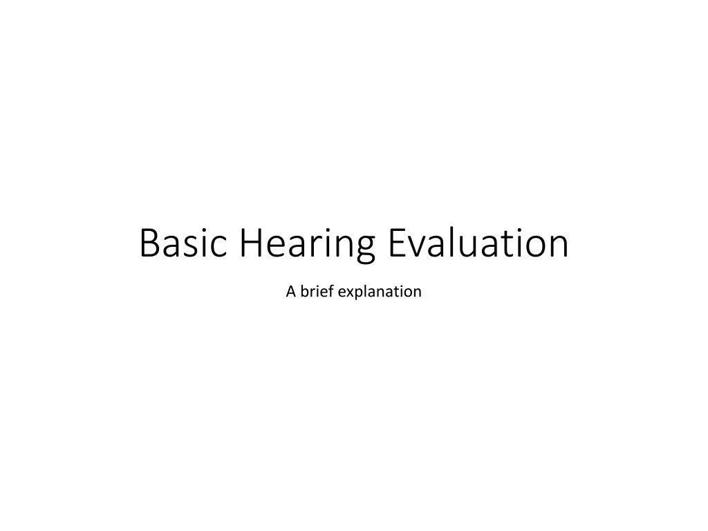 basic hearing evaluation