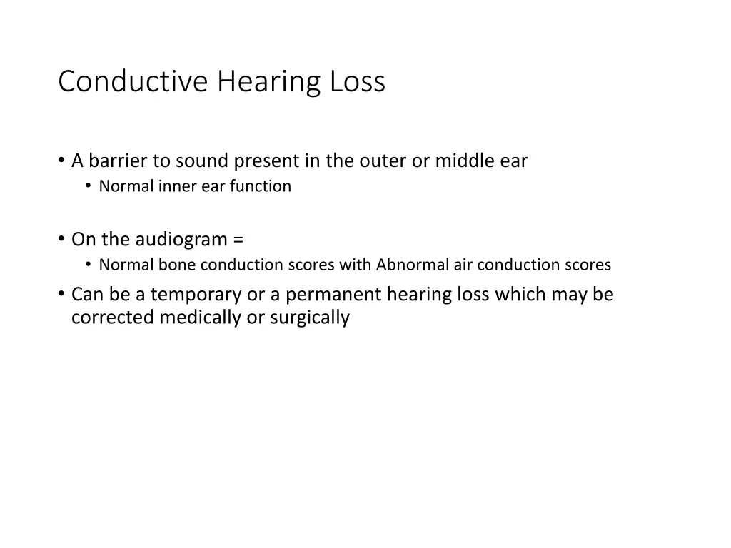 conductive hearing loss