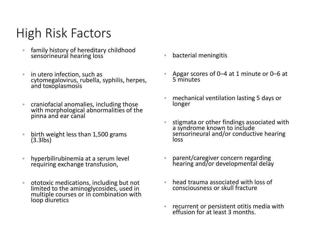 high risk factors