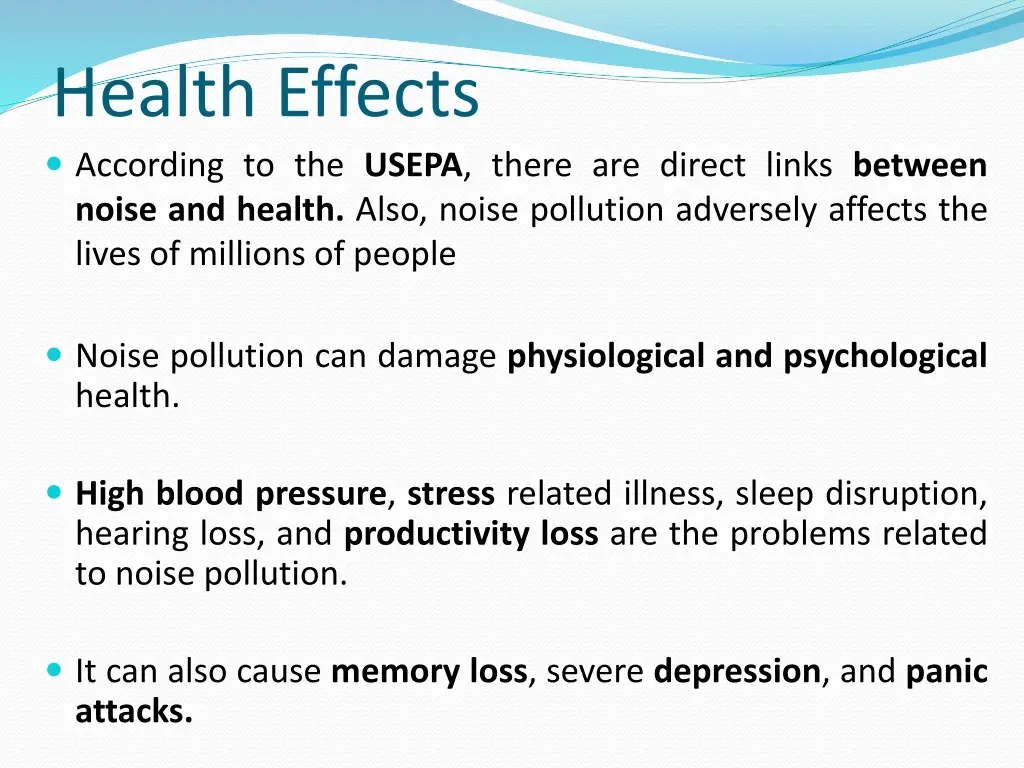 health effects according to the usepa there