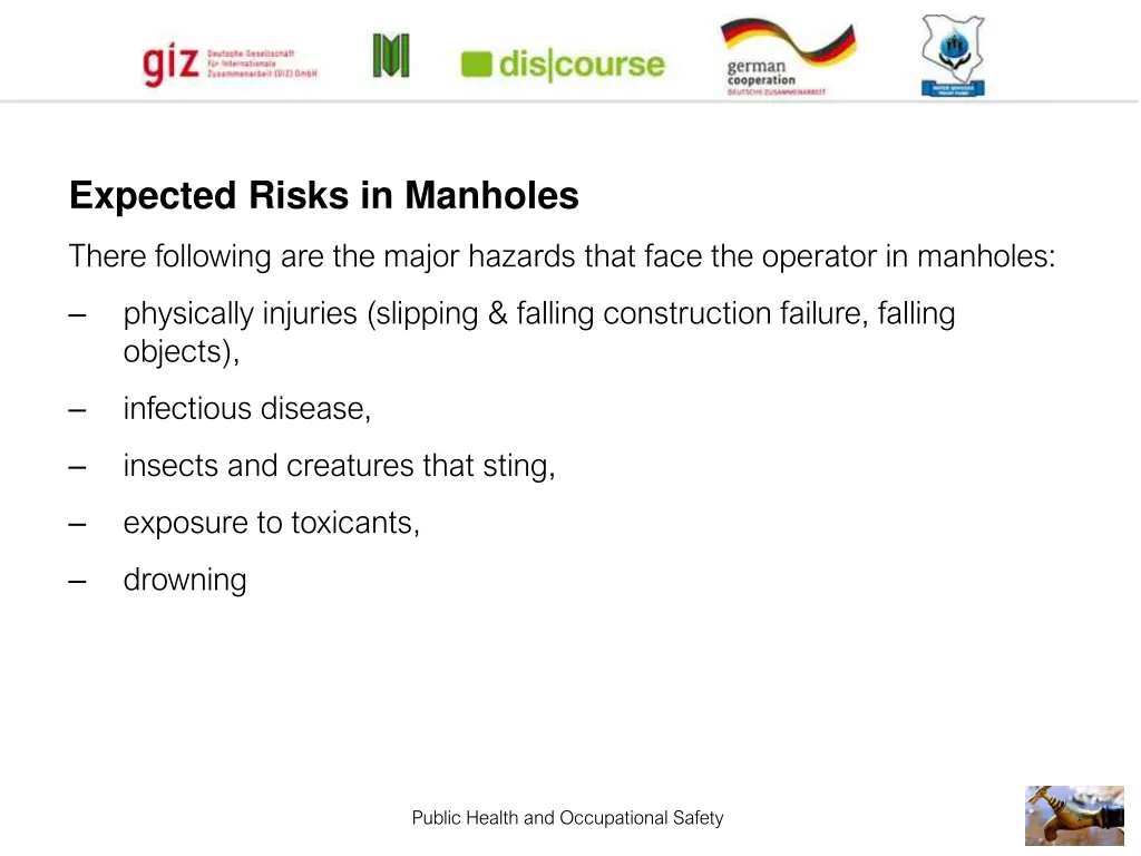 expected risks in manholes