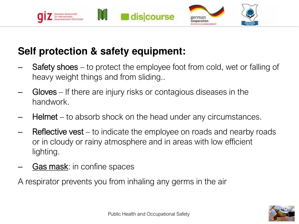 self protection safety equipment