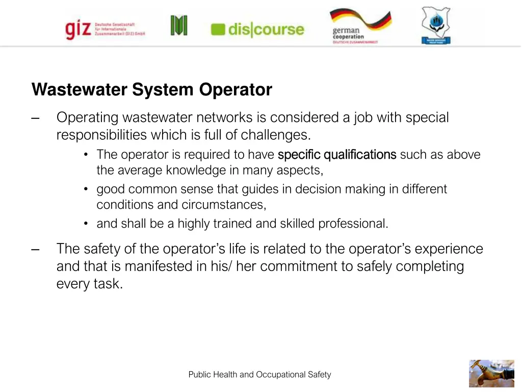 wastewater system operator