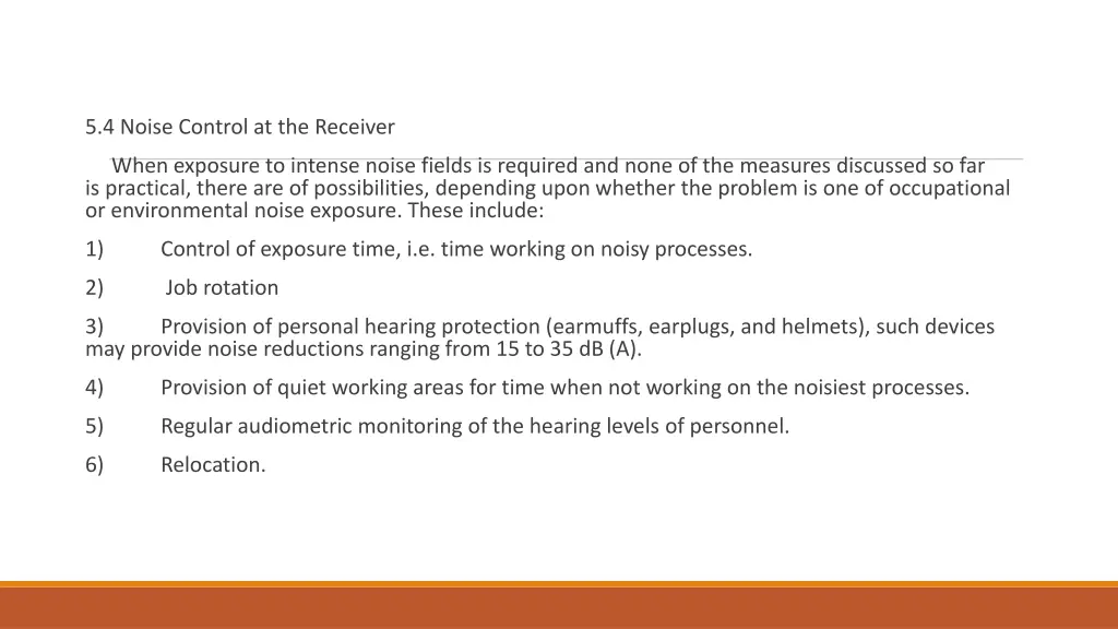 5 4 noise control at the receiver