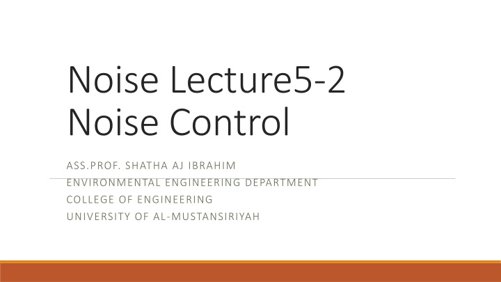 noise lecture5 2 noise control