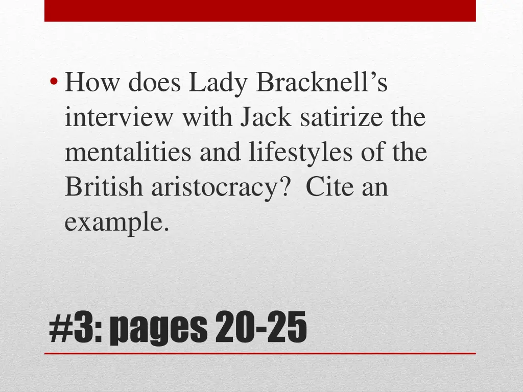 how does lady bracknell s interview with jack