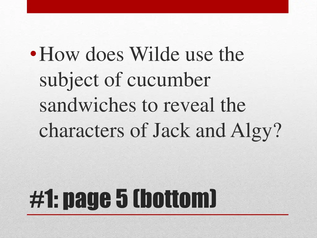 how does wilde use the subject of cucumber