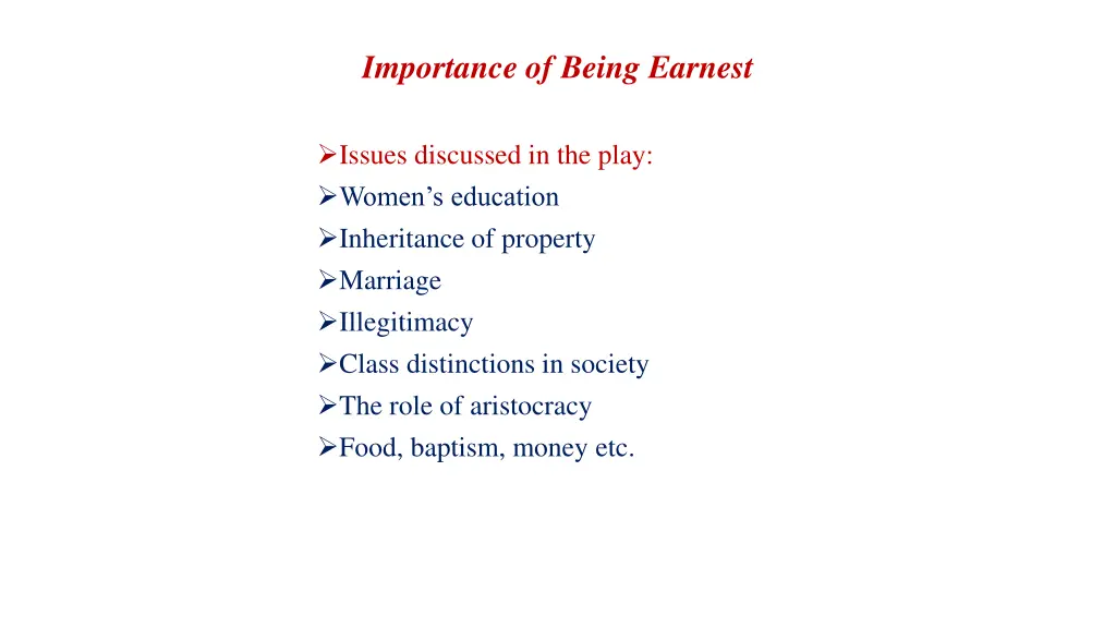 importance of being earnest 1