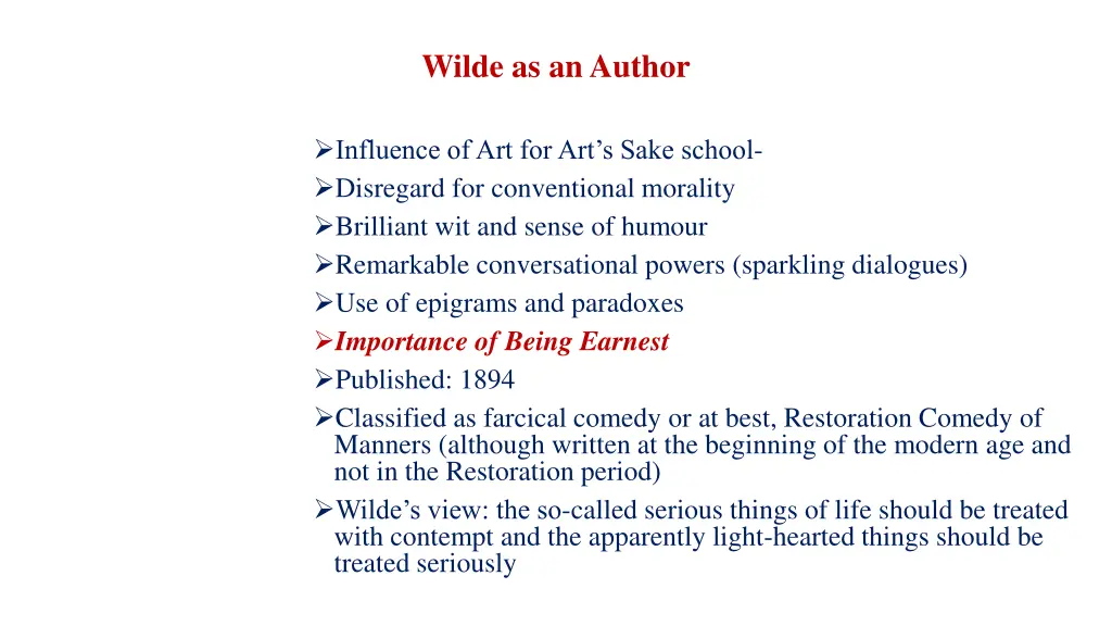 wilde as an author