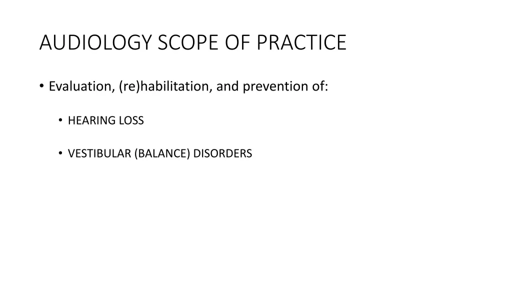 audiology scope of practice