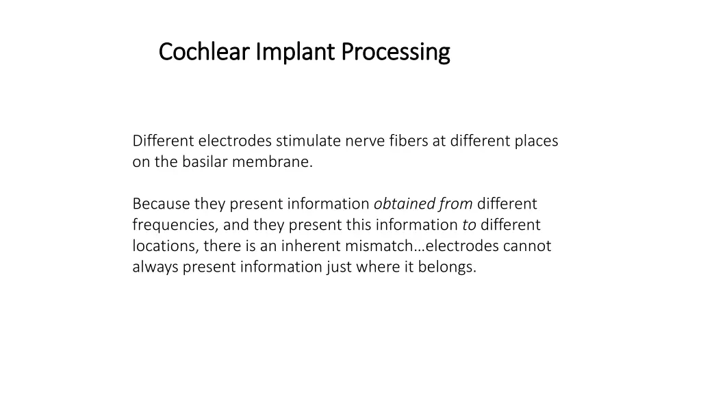 cochlear implant processing cochlear implant