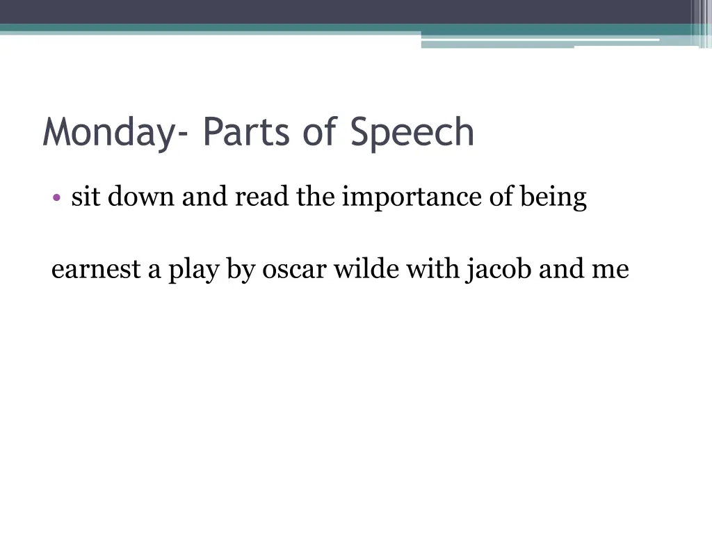 monday parts of speech