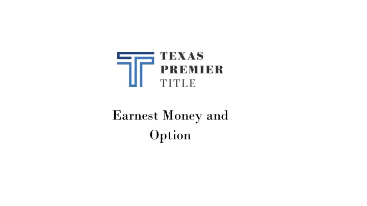 earnest money and option