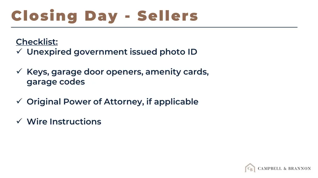 closing day sellers