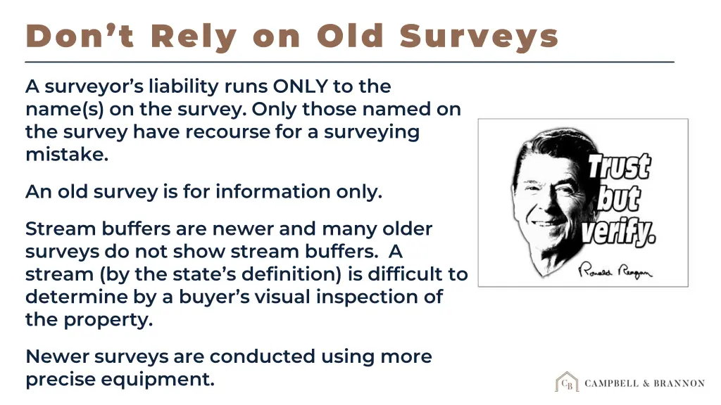 don t rely on old surveys